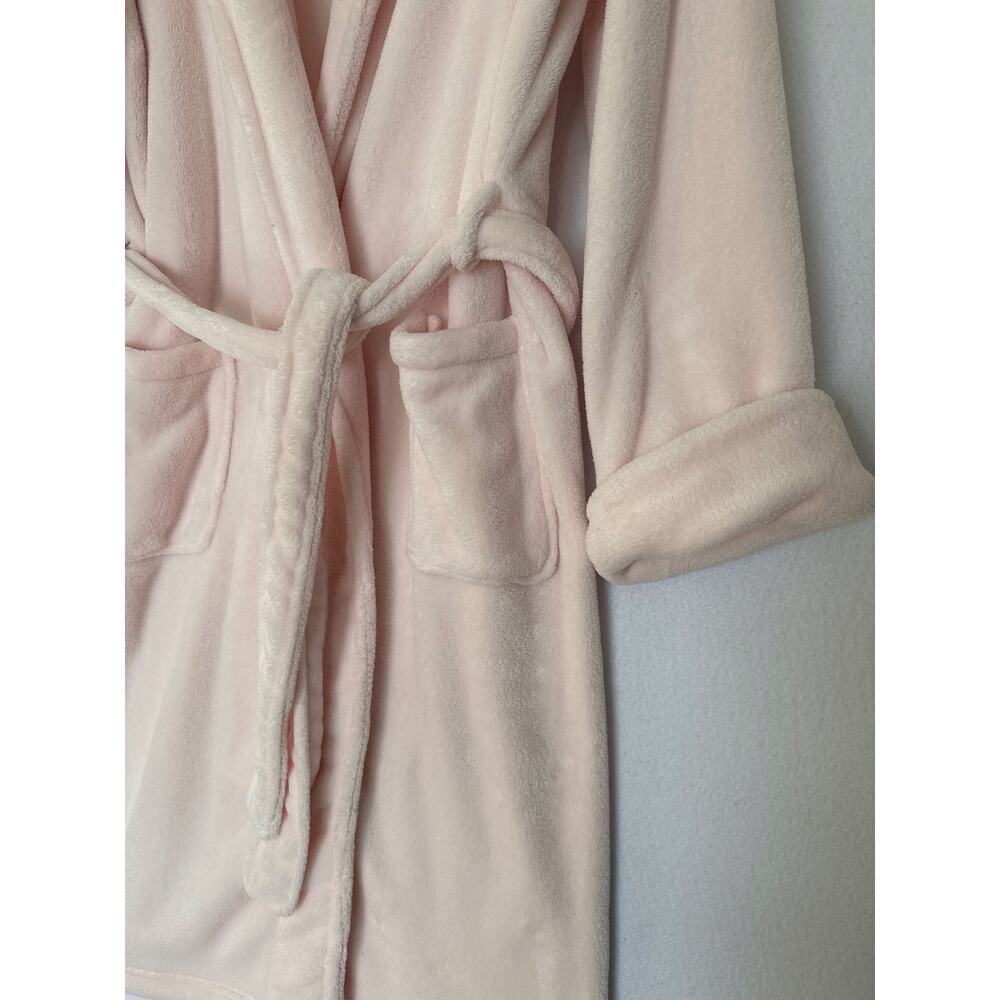 Elizabeth Arden Long Pink Plush Spa Shawl Collar Robe L/XL Cozy Belted Pockets - Picture 8 of 13